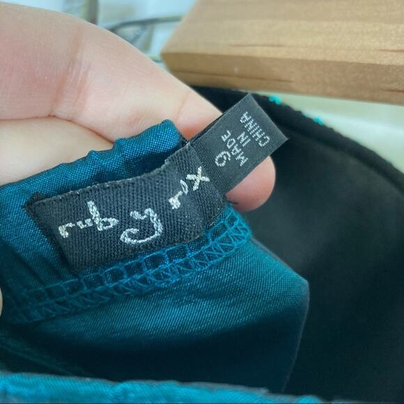 3/$30 Ruby Rox | Teal Sequin Strapless Homecoming Dress 9 - Picture 5 of 6